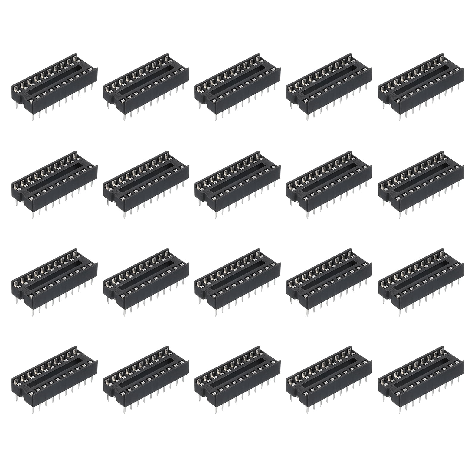 Uxcell 24Pcs DIP IC Chip Socket Adapter 7.62mm Row Pitch 20 Pin IC ...