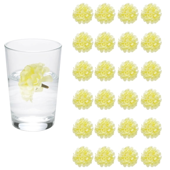 Uxcell 24Pcs Floating Flowers for Centerpieces, Champagne Hydrangea Silk Faux Flower Heads for Floating Candles Vases Filler Party Home Table Wedding Centerpieces Decoration
