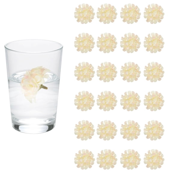 Uxcell 24Pcs Floating Flowers for Centerpieces, Champagne Pink Hydrangea Silk Faux Flower Heads for Floating Candles Vases Filler Party Home Table Wedding Centerpieces Decoration