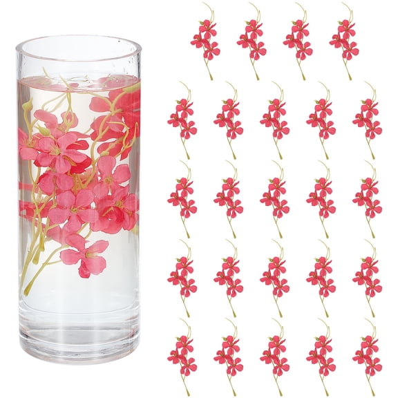 Uxcell 24Pcs Floating Flowers for Centerpieces, Deep Red Pea Flower Silk Faux Flower Heads for Floating Candles Vases Filler Party Home Table Wedding Centerpieces Decoration