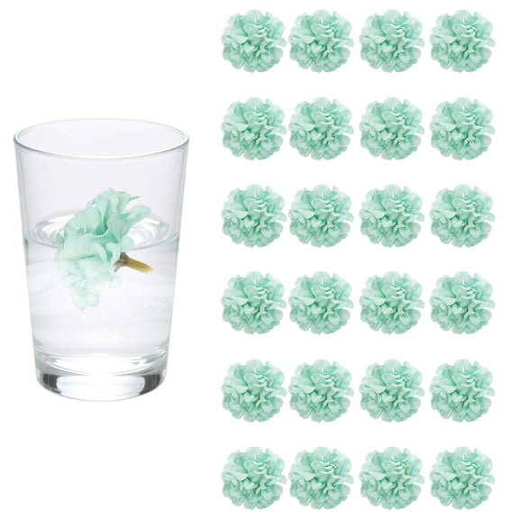 Uxcell 24Pcs Floating Flowers for Centerpieces, Mint Green Hydrangea Silk Faux Flower Heads for Floating Candles Vases Filler Party Home Table Wedding Centerpieces Decoration