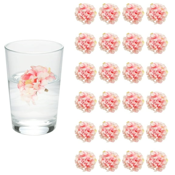 Uxcell 24Pcs Floating Flowers for Centerpieces, Pink Hydrangea Silk Faux Flower Heads for Floating Candles Vases Filler Party Home Table Wedding Centerpieces Decoration
