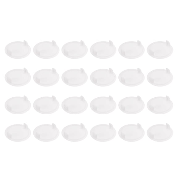 Uxcell 24Pcs Hinge Hole Covers, 35mm(1 3/8") Dia Plastic Concealed Hinge Hole Cover Plug Cap Round Flush Type Caps, White