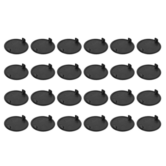 Uxcell 24Pcs Hinge Hole Covers, 40mm(1 9/16") Dia Plastic Concealed Hinge Hole Cover Plug Cap Round Flush Type Caps, Black