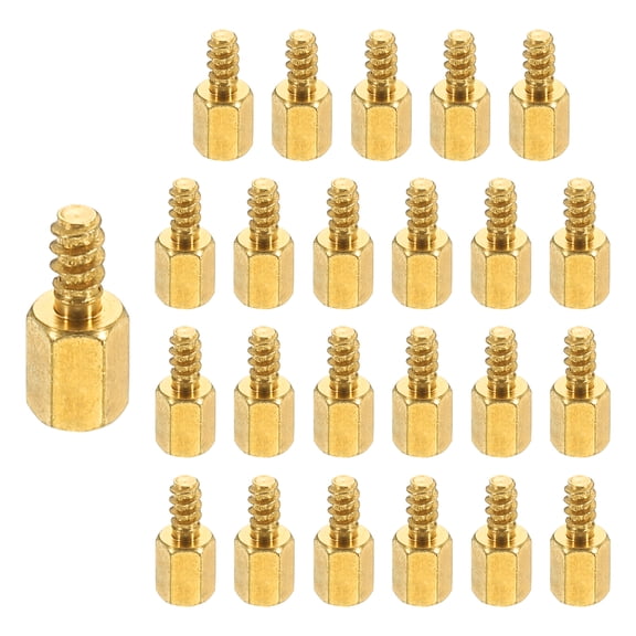 Uxcell 24Pcs M3 6+6mm Hex Standoff Spacer, Male to Female Copper Threaded Pillars Standoff Spacer Hexagonal Standoffs Screws Nuts