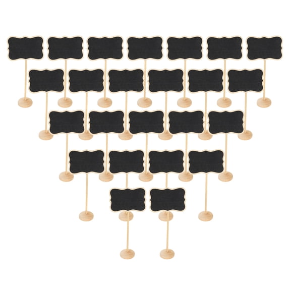 Uxcell 24Pcs Mini Chalkboard Signs with Easel Stand, Black (Style B, 6.8"x3.3")