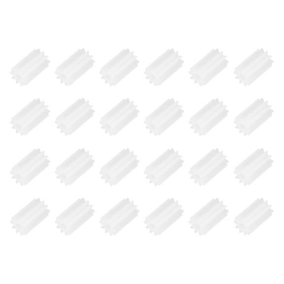 Uxcell 24Pcs Module 0.5 Plastic Gears, Small Plastic 10 Teeth Spindle Gears 1.85mm ID 10mm Thickness Model Long 102A for Motor RC Car Robot DIY Model RC Parts Replacements, White
