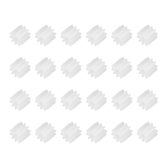 Uxcell 24Pcs Module 0.5 Plastic Gears, Small Plastic 10 Teeth Spindle Gears 1.95mm ID 5mm Thickness Model 102A for Motor RC Car Robot DIY Model RC Parts Replacements, White