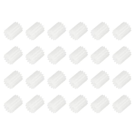 Uxcell 24Pcs Module 0.5 Plastic Gears, Small Plastic 13 Teeth Spindle Gears 1.95mm ID 10mm Thickness Model Long 132A for Motor RC Car Robot DIY Model RC Parts Replacements, White