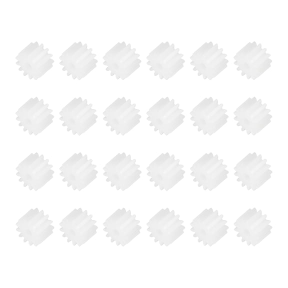 Uxcell 24Pcs Module 0.5 Plastic Gears, Small Plastic 13 Teeth Spindle Gears 1.95mm ID 5mm Thickness Model 132A for Motor RC Car Robot DIY Model RC Parts Replacements, White