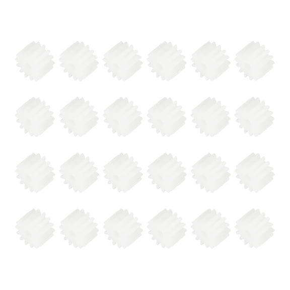Uxcell 24Pcs Module 0.5 Plastic Gears, Small Plastic 14 Teeth Spindle Gears 1.95mm ID 5mm Thickness Model 142A for Motor RC Car Robot DIY Model RC Parts Replacements, White