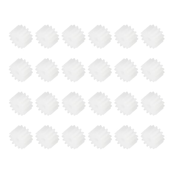 Uxcell 24Pcs Module 0.5 Plastic Gears, Small Plastic 15 Teeth Spindle Gears 1.75mm ID 5mm Thickness Model 152A for Motor RC Car Robot DIY Model RC Parts Replacements, White