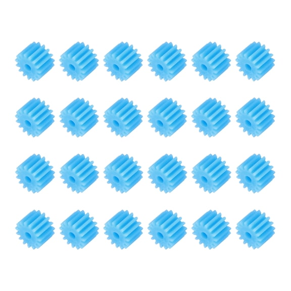 Uxcell 24Pcs Module 0.5 Plastic Gears, Small Plastic 15 Teeth Spindle Gears 1.95mm ID 6mm Thickness Model 2.3MM for Motor RC Car Robot DIY Model RC Parts Replacements, Blue