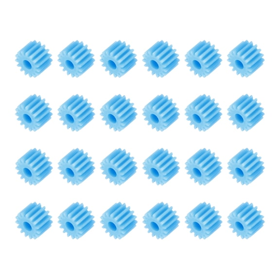 Uxcell 24Pcs Module 0.5 Plastic Gears, Small Plastic 15 Teeth Spindle Gears 3mm ID 6mm Thickness Model 3.17MM for Motor RC Car Robot DIY Model RC Parts Replacements, Blue