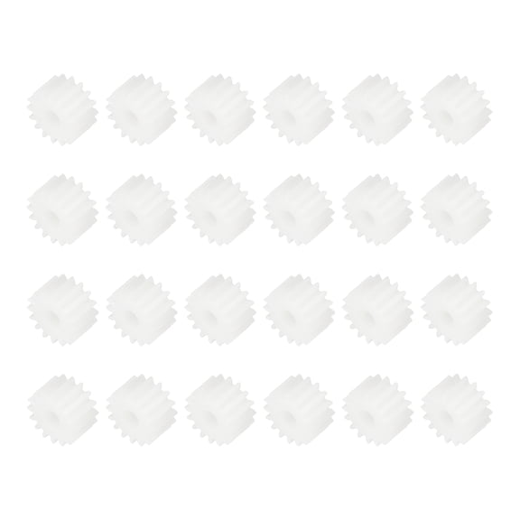 Uxcell 24Pcs Module 0.5 Plastic Gears, Small Plastic 16 Teeth Spindle Gears 2.75mm ID 5mm Thickness Model 163A for Motor RC Car Robot DIY Model RC Parts Replacements, White