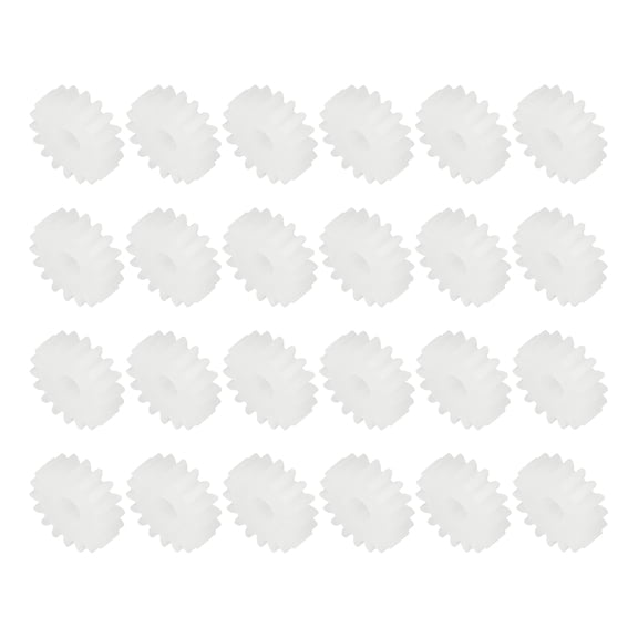 Uxcell 24Pcs Module 0.5 Plastic Gears, Small Plastic 18 Teeth Spindle Gears 2.8mm ID 3mm Thickness Model 183A for Motor RC Car Robot DIY Model RC Parts Replacements, White