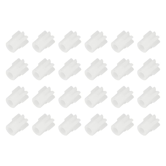 Uxcell 24Pcs Module 0.5 Plastic Gears, Small Plastic 7 Teeth Spindle Gears 1.7mm ID 5.5mm Thickness Model 72A for Motor RC Car Robot DIY Model RC Parts Replacements, White