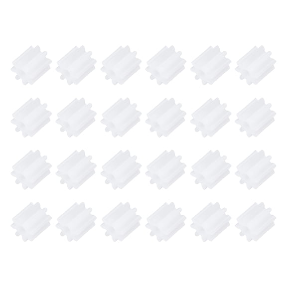 Uxcell 24Pcs Module 0.5 Plastic Gears, Small Plastic 8 Teeth Spindle Gears 1.45mm ID 4mm Thickness Model 81.5A for Motor RC Car Robot DIY Model RC Parts Replacements, White