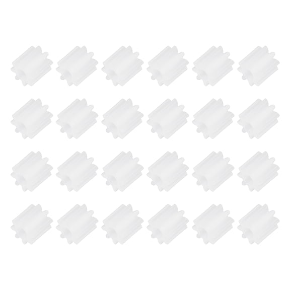 Uxcell 24Pcs Module 0.5 Plastic Gears, Small Plastic 8 Teeth Spindle Gears 1.95mm ID 5mm Thickness Model 82A for Motor RC Car Robot DIY Model RC Parts Replacements, White