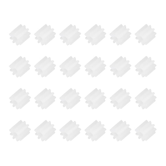Uxcell 24Pcs Module 0.5 Plastic Gears, Small Plastic 9 Teeth Spindle Gears 1.85mm ID 5mm Thickness Model 92A for Motor RC Car Robot DIY Model RC Parts Replacements, White