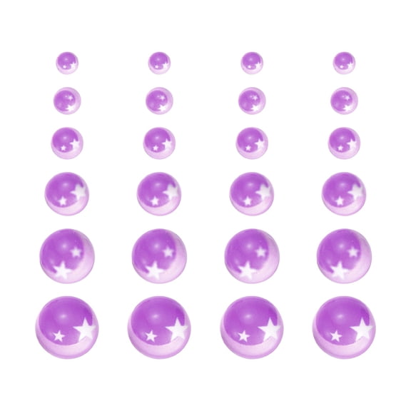 Uxcell 24Pcs Moon Safety Eyes, 4/5/6/8/10/12mm Glass Star Cabochon Crocheting Crochet Safety Doll Craft Eye for Doll Making Clay Crochet Animals Handicrafts DIY, Purple