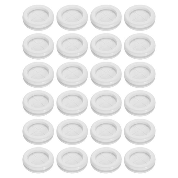 Uxcell 24Pcs Rubber Grommets 1-1/8" (28mm) Drill Hole, 7/8" (22mm) ID Double Sided Hole Plugs Ring Gasket for Firewall Cable Wire Protecting, White