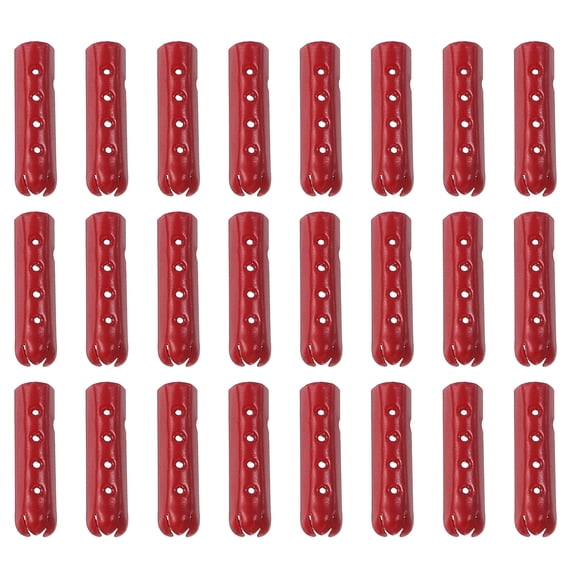 Uxcell 24Pcs Shoelace Tips, Alloy 23mm Open Mouth Aglets Shoes Lace Cords End Tip Cap Replacement for DIY Clothes Strings, Red