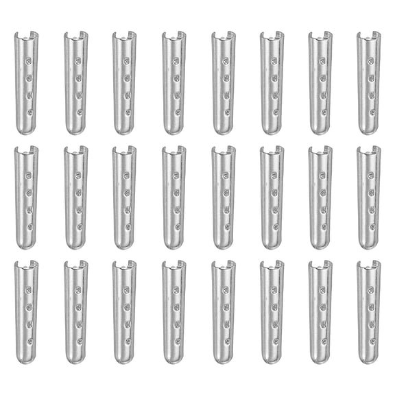 Uxcell 24Pcs Shoelace Tips, Alloy 23mm Open Mouth Aglets Shoes Lace Cords End Tip Cap Replacement for DIY Clothes Strings, Silver Tone