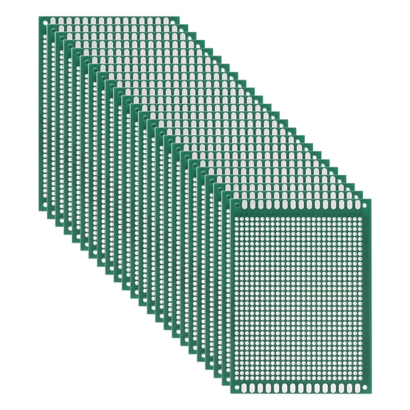 Uxcell 24Pcs Single Sided PCB Boards, FR-4 Fiberglass Printed Circuit Prototyping Board, Universal Prototype Kit for DIY, Soldering, Electronics, Green 2.76" x 3.94"