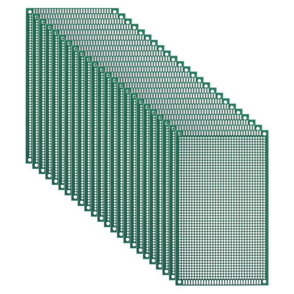 Uxcell 24Pcs Single Sided PCB Boards, FR-4 Fiberglass Printed Circuit Prototyping Board, Universal Prototype Kit for DIY, Soldering, Electronics, Green 3.54" x 5.91"