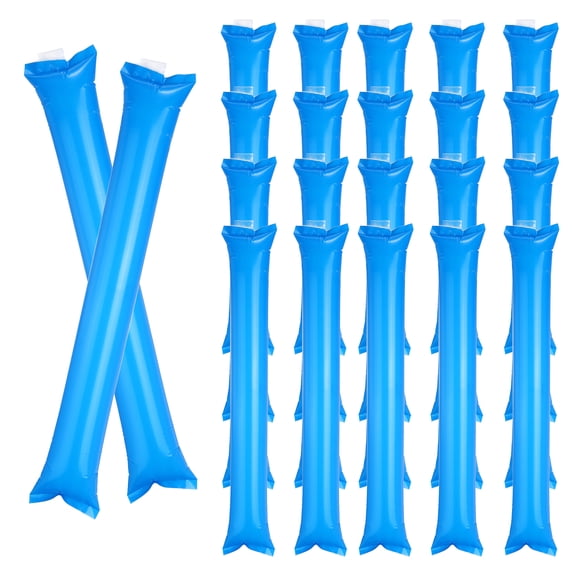 Uxcell 24Pcs Thunder Sticks, Thicken Cheering Team Spirit Stick Clapper, Cheerleading Plastic Inflatable Noise Makers for Sporting Events, Dance Party Favors, Concerts, Blue