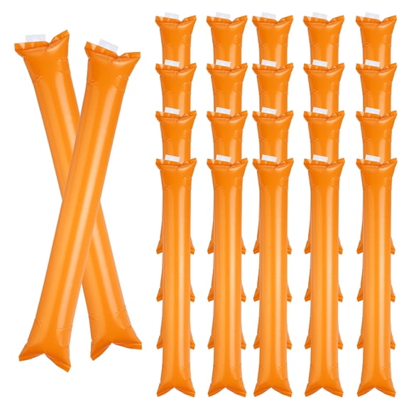 Uxcell 24Pcs Thunder Sticks, Thicken Cheering Team Spirit Stick Clapper, Cheerleading Plastic Inflatable Noise Makers for Sporting Events, Dance Party Favors, Concerts, Orange