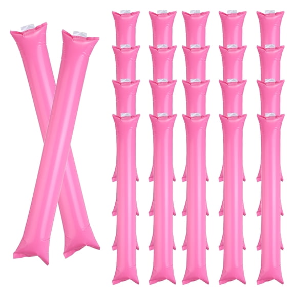 Uxcell 24Pcs Thunder Sticks, Thicken Cheering Team Spirit Stick Clapper, Cheerleading Plastic Inflatable Noise Makers for Sporting Events, Dance Party Favors, Concerts, Pink