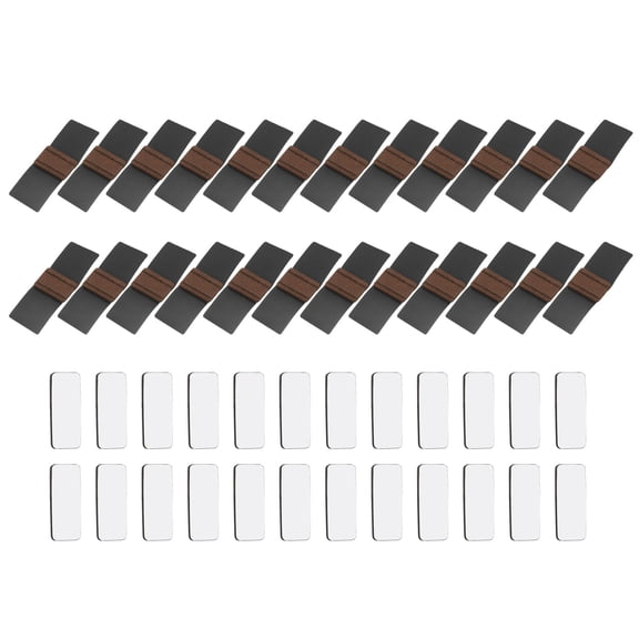 Uxcell 24Pcs Wrap-Around Felt Furniture Pads, 5.7 x 2" Chair Leg Floor Protectors with Black Hook and Loop Fastener Bar Stool Glides Chair Bottom Protector for Hardwood Floors, Brown