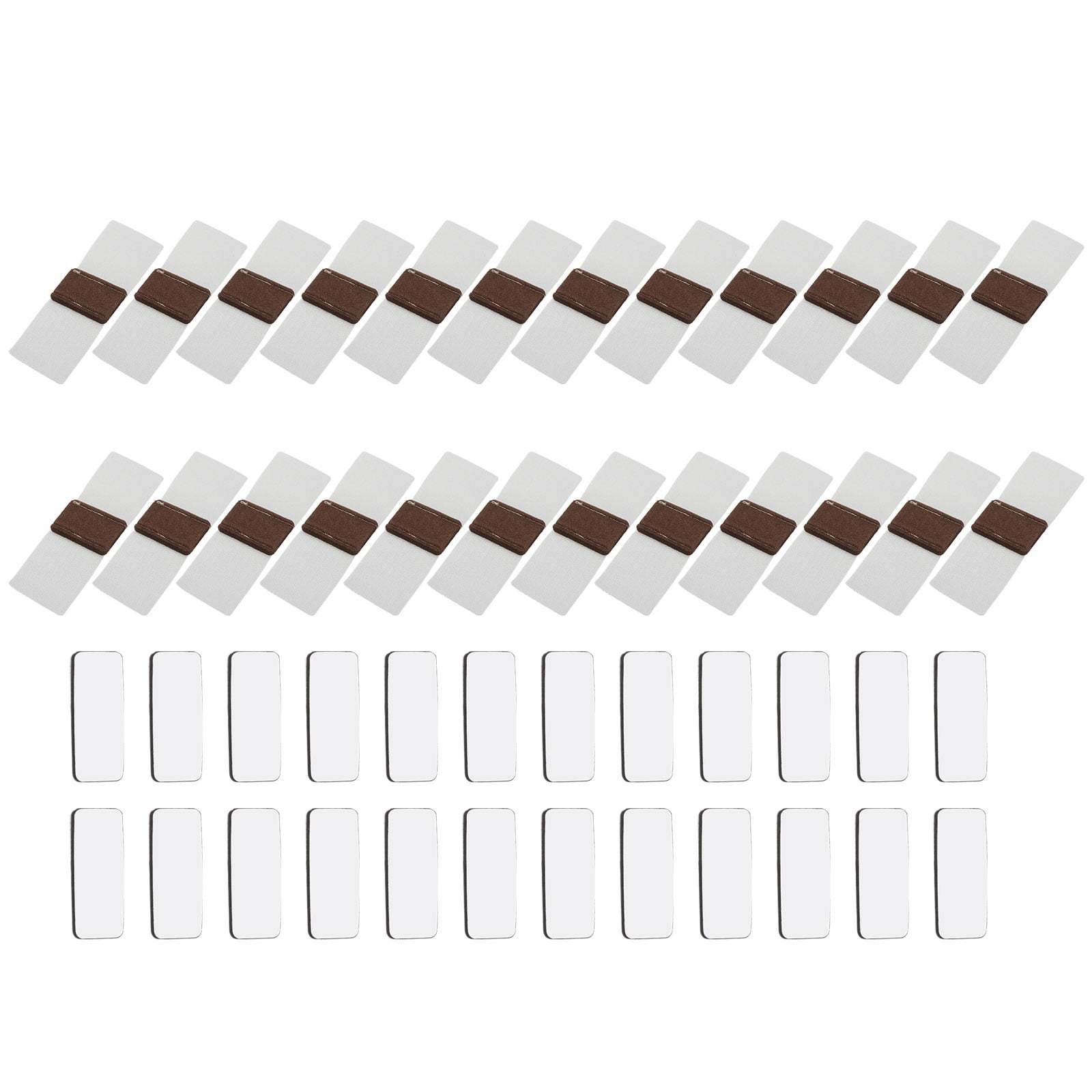 Uxcell 24Pcs Wrap-Around Felt Furniture Pads, 5.7 x 2" Chair Leg Floor Protectors with Grey Hook and Loop Fastener Bar Stool Glides Chair Bottom Protector for Hardwood Floors, Brown