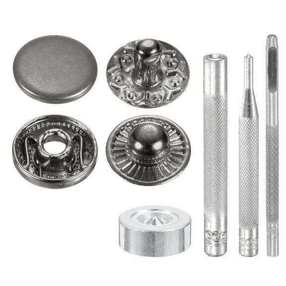 Uxcell 24Set 10mm Leather Snap Fastener Kit 2.72" Long w 4 Install Tools, Gun