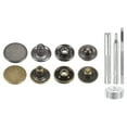 thumbnail image 1 of Uxcell 24Set 15mm Leather Snap Fastener Kit with 4 Install Tools, Gun/Bronze, 1 of 6