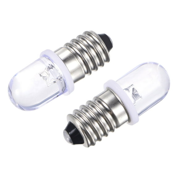 Uxcell 24V 0.25W E10 Round Top Mini LED Bulbs Lights with Box White 10 Count
