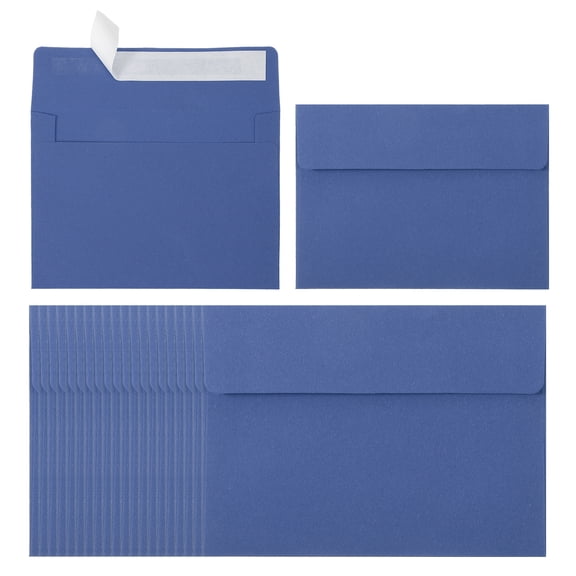 Uxcell 24ack A2 Envelopes, Self Seal Blue Invitation Envelopes for Postcard Wedding Cards