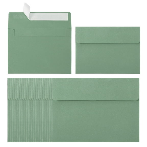 Uxcell 24ack A2 Envelopes, Self Seal Light Green Invitation Envelopes for Postcard Wedding Cards