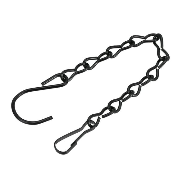 Uxcell 24cm Extension Lighting Chain S Hook Hanging Chains Black 2 Pack
