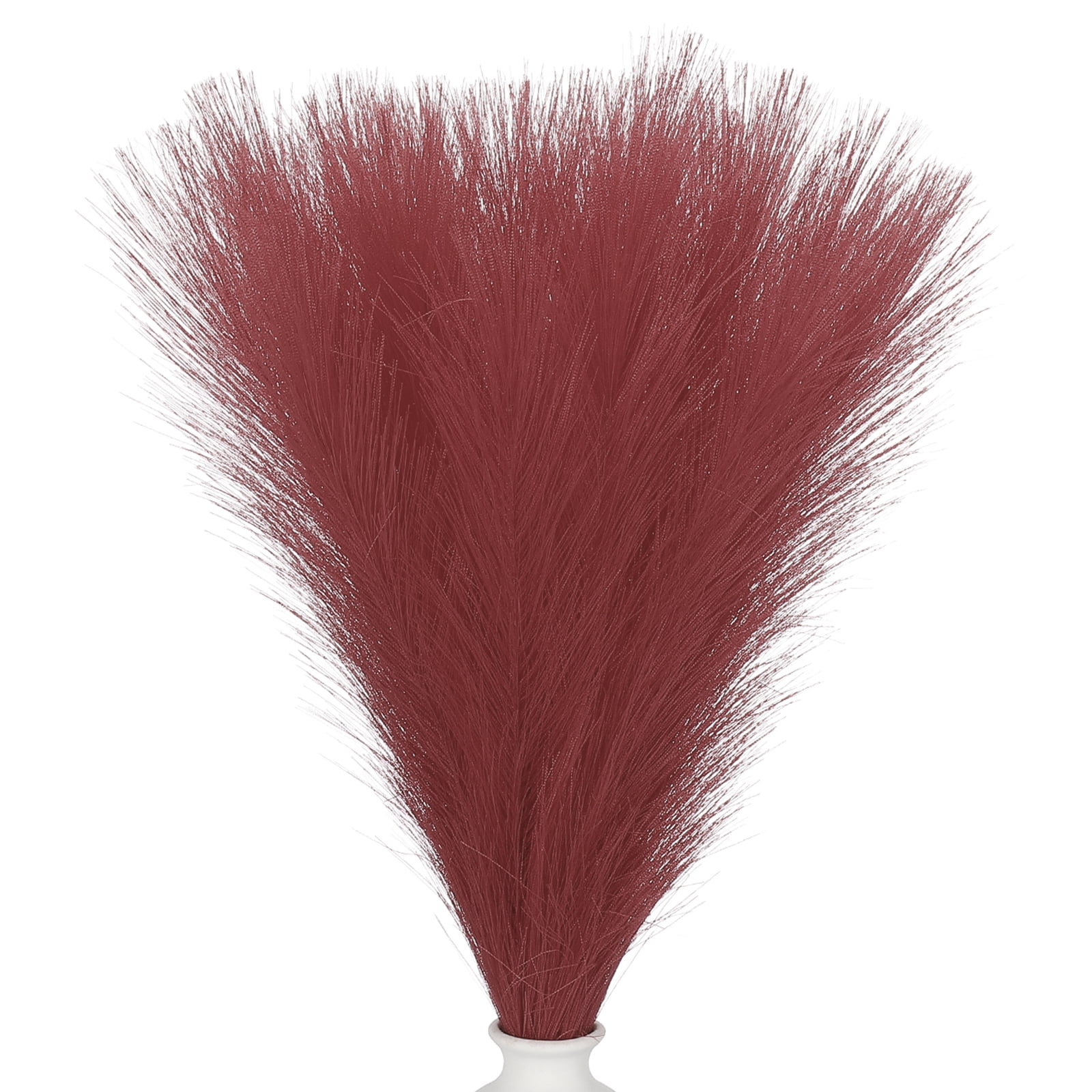 Uxcell 24" Pampas Grass Decor 30Pcs Artificial Pampas Grass Bulk Fluffy Faux Pampas Grass Small Dried Dark Red