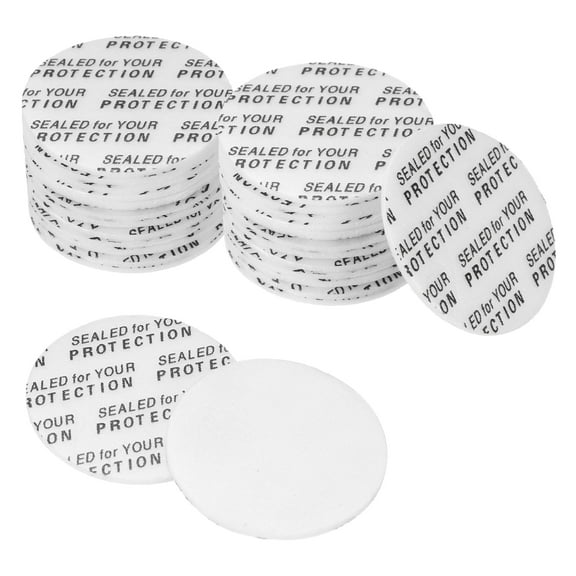Uxcell 24mm/0.94"Foam Lid Liner, 160Pcs Adhesive Round PS Pressure Sensitive Seals, Cap Liners Resistant Tamper for Plastic Glass Jar Bottle Cap Canning Vials Seals