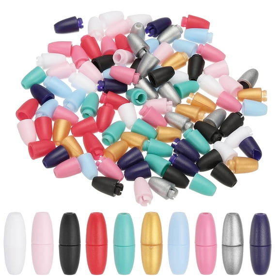 Uxcell 24mm Breakaway Clasps, 100 Set Plastic Bead Barrel Connectors, Multicolor