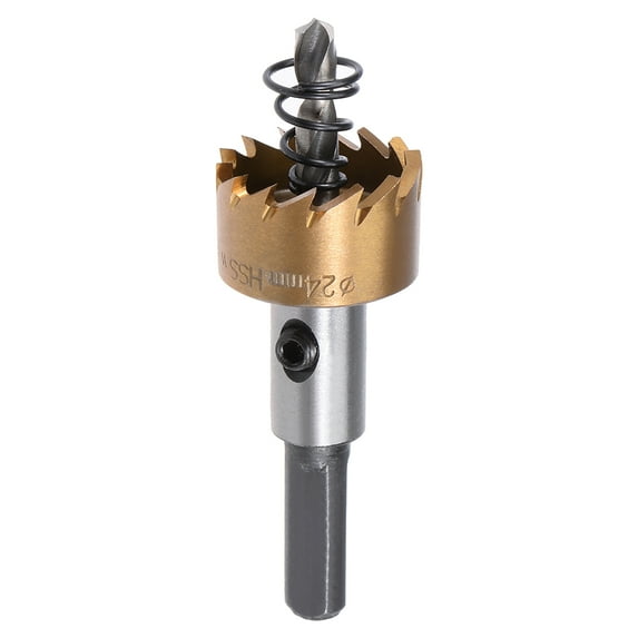Uxcell 24mm HSS Hole Saw Drill Bit Titanium Plated for Stainless Steel Alloy Wood