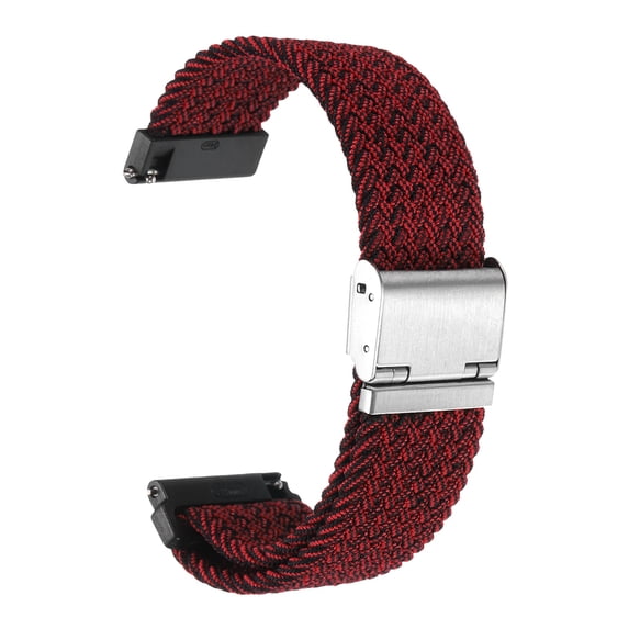 Uxcell 24mm Nylon Braided Watch Bands with Stainless Steel Buckle, Dark Red