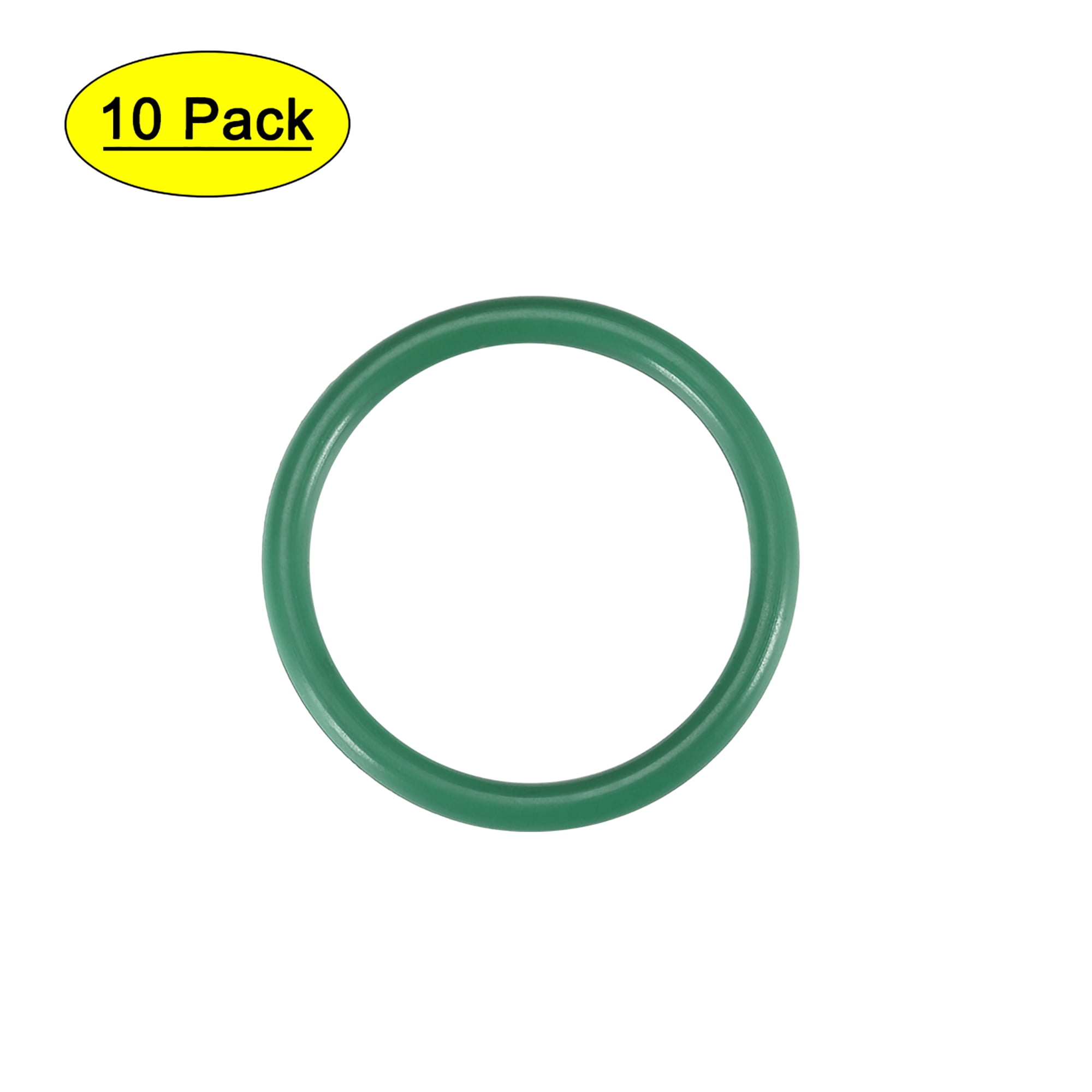 10 Pack Fluorine Rubber (FKM) O-Rings - 30mm OD, 23mm ID, 3.5mm Width, Green - Heat & Oil Resistant Seals