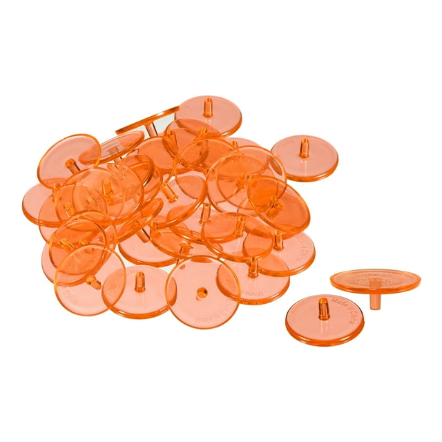 Uxcell 24mm Round Transparent Plastic Golf Ball Markers for Flat Position Mark Orange 150 Pack