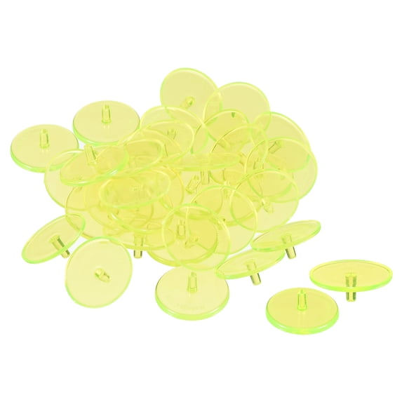 Uxcell 24mm Round Transparent Plastic Golf Ball Markers for Flat Position Mark Yellow 50 Pack