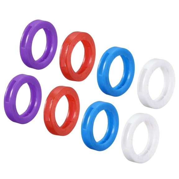 Uxcell 24mm Silicone Identifier Coding Tags Sleeve Key Cap Rings Cover, 4 Colors 16 Pack